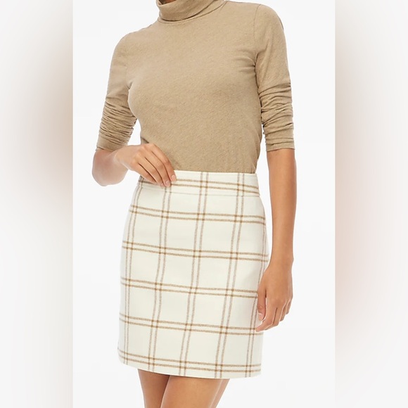 J Crew Factory Plaid wool-blend A-line mini skirt - Picture 2 of 4